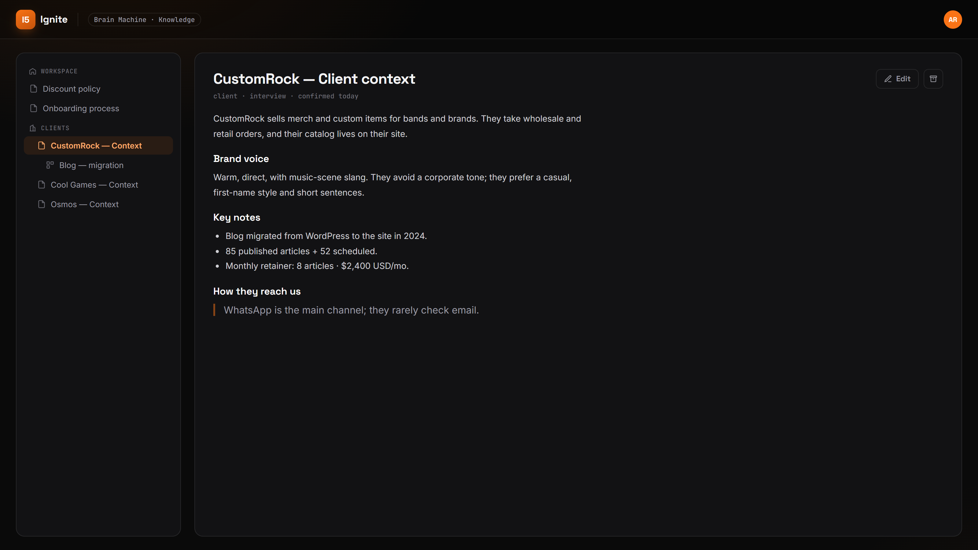 The knowledge editor